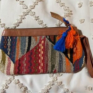 Colorful Patterned Clutch with Tassel